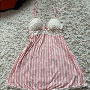 Victoria's Secret Pink and Cream Striped Chemise